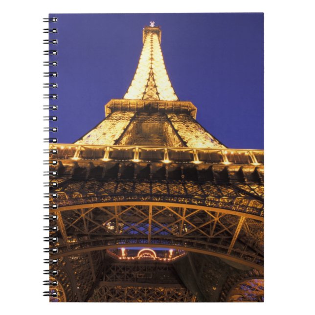 Carnet FRANCE, Tour Eiffel de Paris, vue du soir (Devant)