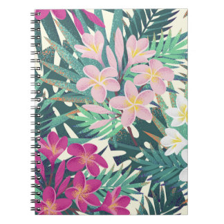 Carnet Frangipani Tropical : Vintage rose-blanc.