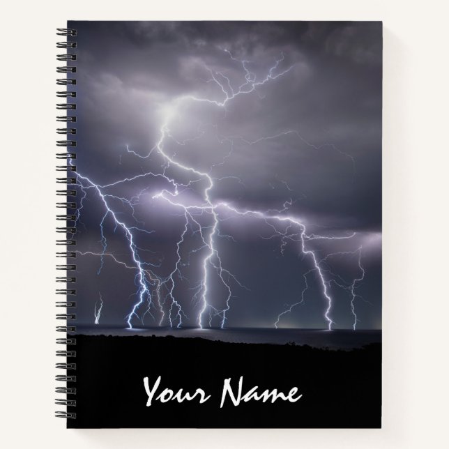 Carnet Frappe de foudre orage noir et violet photo (Devant)