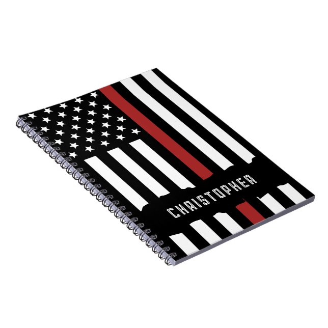 Carnet Frappe Frappe personnalisée mince Red Line USA (Côté Droit)