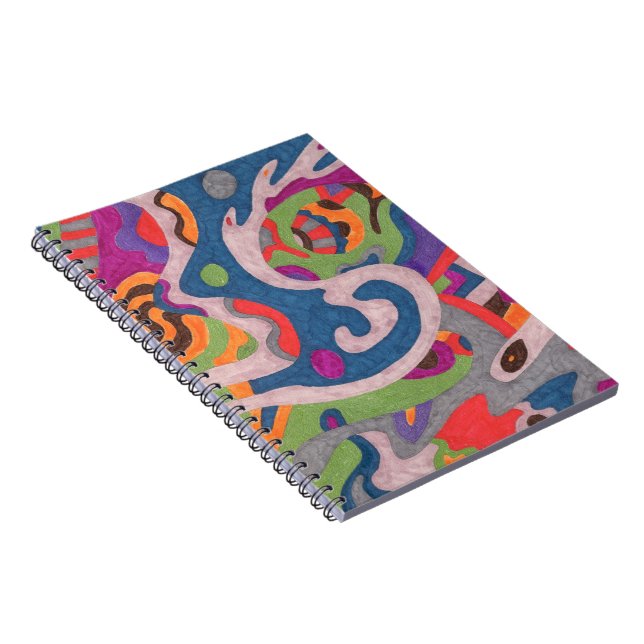 Carnet "Fred the Cosmic Worm" Art Abstrait (Côté Droit)