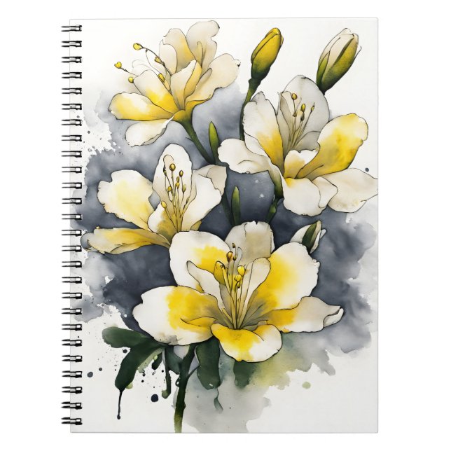 Carnet Freesia - Fleurs aquarelle (Devant)
