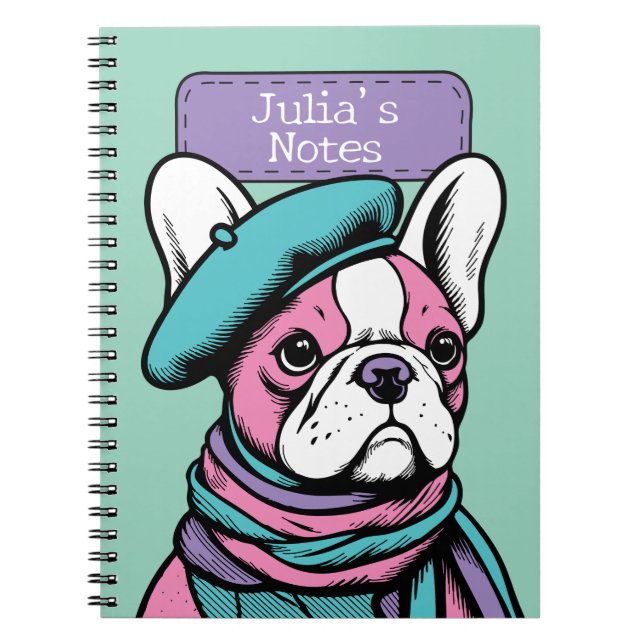 Carnet French Bull Dog Frenchie Artsy Pop Art  (Devant)