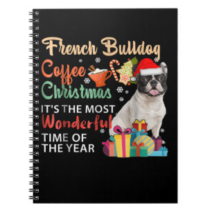 Carnet French Bulldog Café Noël C'est merveilleux