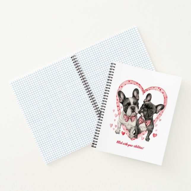 Carnet French Bulldog Valentines Day Woof-tastic Fun (Intérieur)