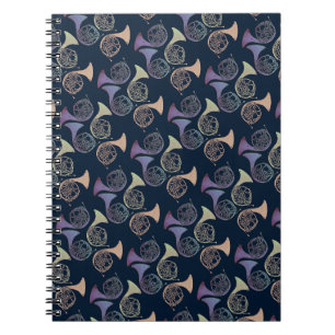 Carnet French Horns Art mignon dessin de cornes française