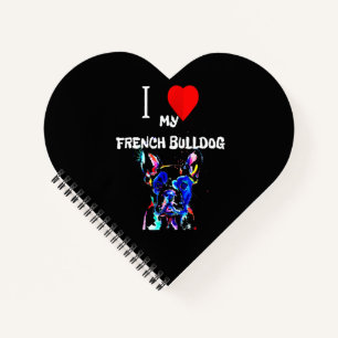 Carnet Frenchie Gift I Love My French Bulldog Colorful