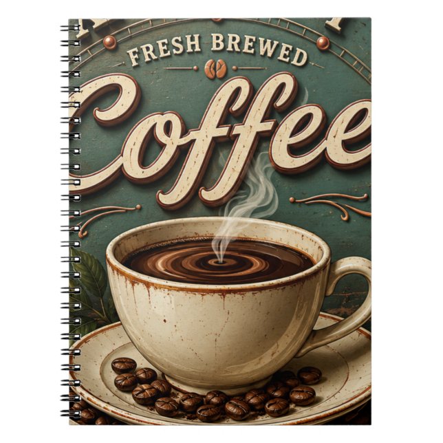 Carnet Fresh Brewed Coffee Rustic Farmhouse (Devant)