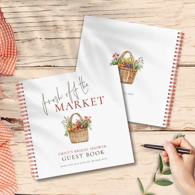 Carnet Fresh off the Market Fête des mariées Guest Book (Front and back view)