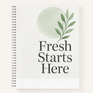Carnet Fresh Starts Here Minimalist Wellness Notebook