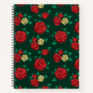 Carnet Frida Kahlo Motif Rose rouge et or
