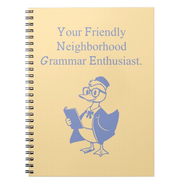 Carnet Friendly Neighborhood Grammar Enthusiast Design (Devant)