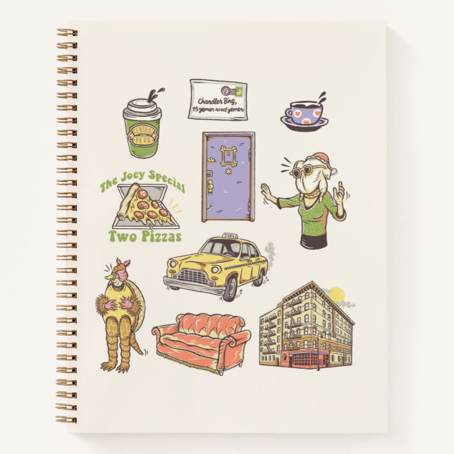 Carnet FRIENDS™ | Icônes de dessin animé Graphique (Devant)