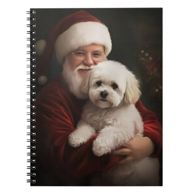 Carnet Frise de Bichon avec Noël Festif du Père Noël (Devant)