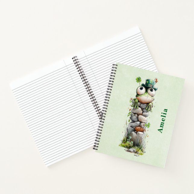 Carnet Frog with Green Hat and Shamrock Cute (Intérieur)