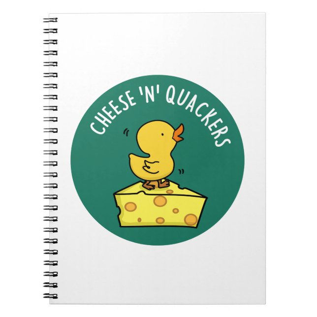 Carnet Fromage et quackers Cute Canard et Pun de fromage (Devant)