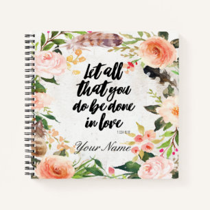 Carnet Frontière florale autour d'une citation biblique