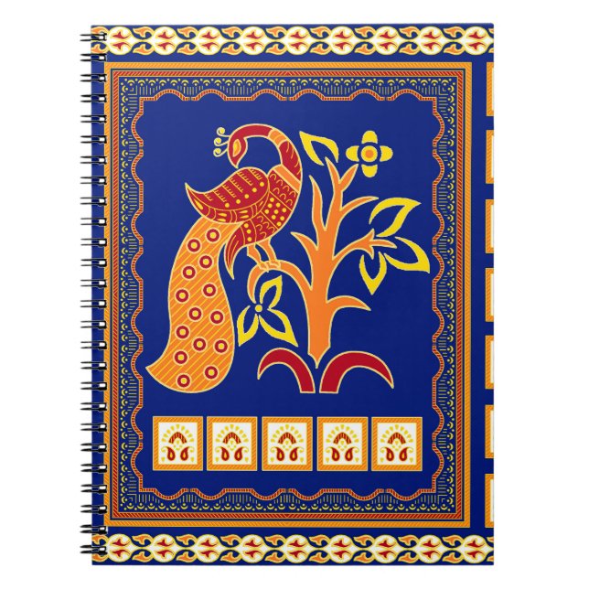 Carnet Frontière indienne traditionnelle sans couture ave (Devant)