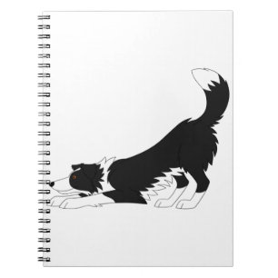 Carnet Frontière noire et blanche Collie Yoga