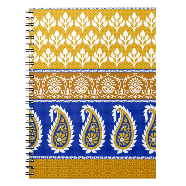 Carnet Frontière traditionnelle indienne paisley (Devant)
