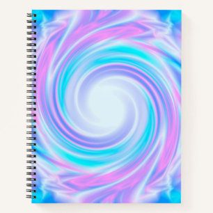 Carnet Frotter liquide couleurs flou mou bleu rose blanc