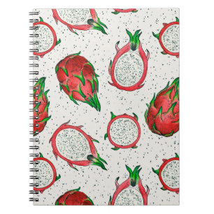 Carnet Fruit de dragon rouge sur blanc