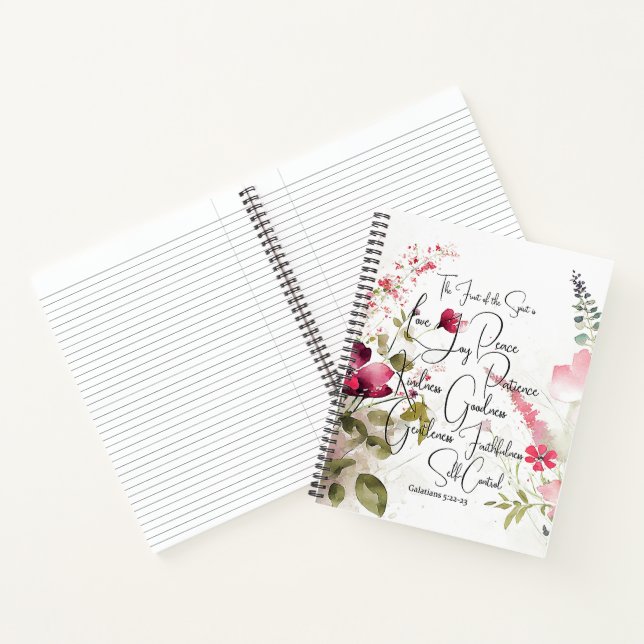 Carnet Fruit de l'Esprit floral rose (Intérieur)
