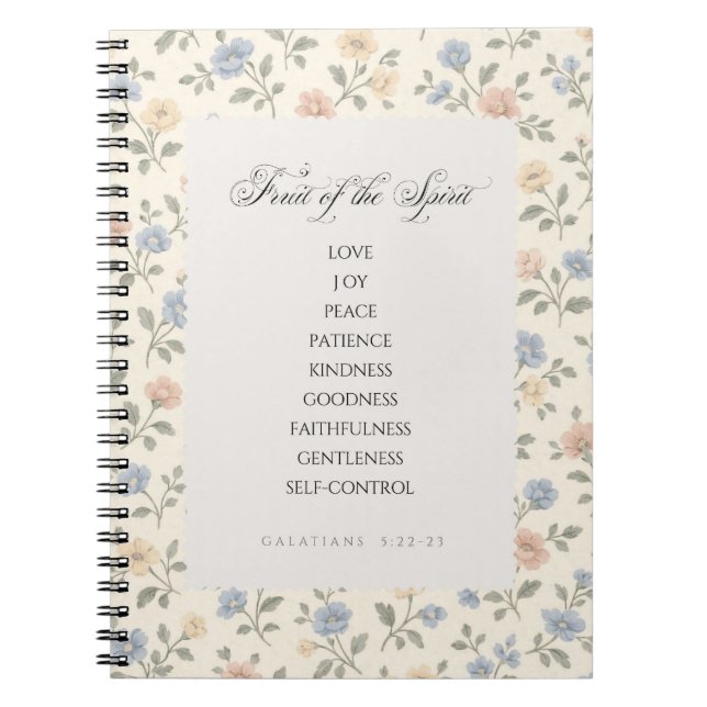 Carnet Fruit de l'Esprit Galates 5:22–23 Verset biblique (Devant)