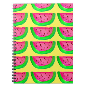 Carnet Fruit de pastèque rose juteux motif au citron
