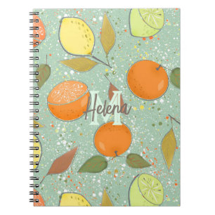 Carnet Fruit motif aux citrons, oranges