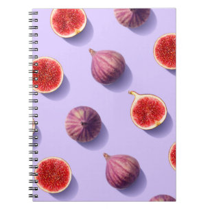 Carnet Fruits colorés motif de figues fraîches sur les pa