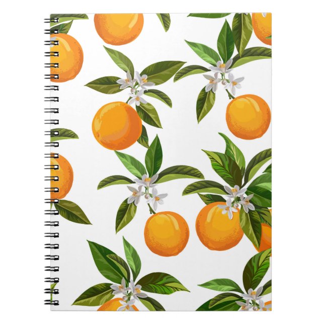 Carnet Fruits d'agrumes : Illustration numérique Vintage (Devant)
