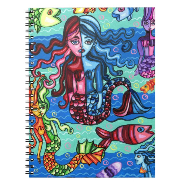 Carnet Fruits de mer Poisson Abstrait peinture originale (Devant)