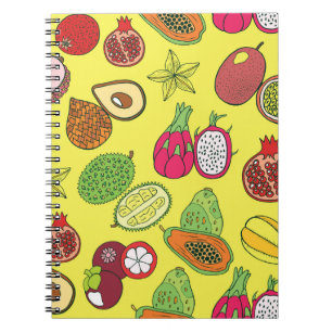 Carnet Fruits exotiques tropicaux Motif à main
