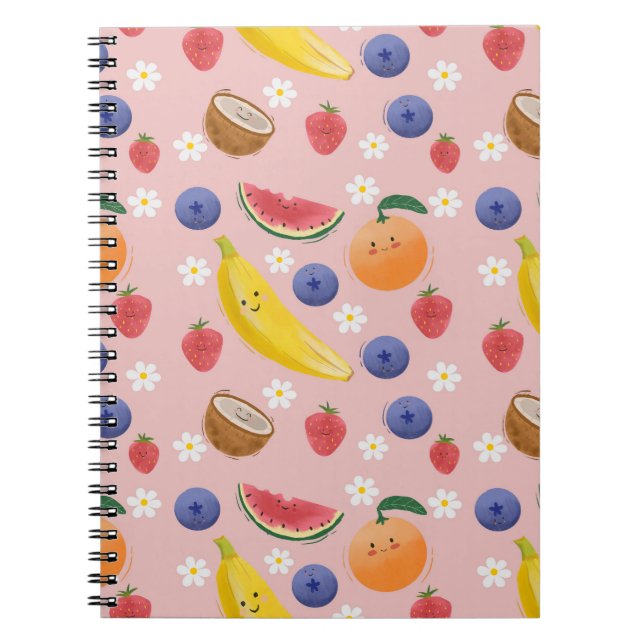 Carnet Fruits mignons Motif sans joint (Devant)