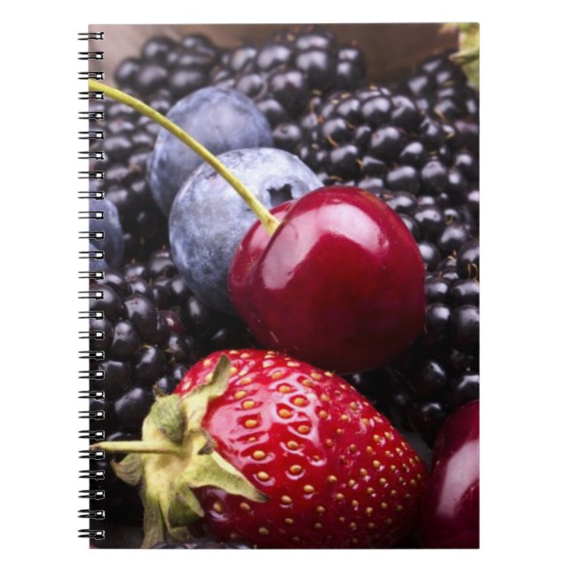 Carnet Fruits savoureux d'été sur un Tableau en bois (Devant)