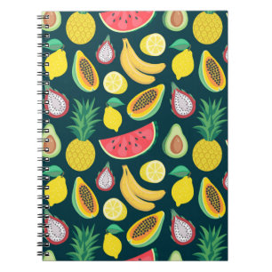 Carnet fruits tropicaux sans couture motif