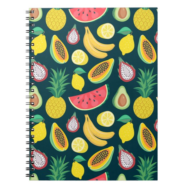 Carnet fruits tropicaux sans couture motif (Devant)