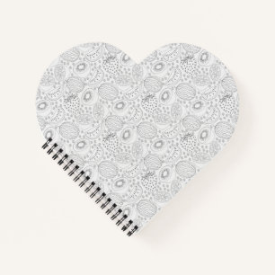 Carnet Fruits tropicaux sans couture motif noir et blanc