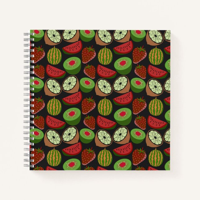 Carnet Fruits tropicaux sans soudure motif coloré (Devant)