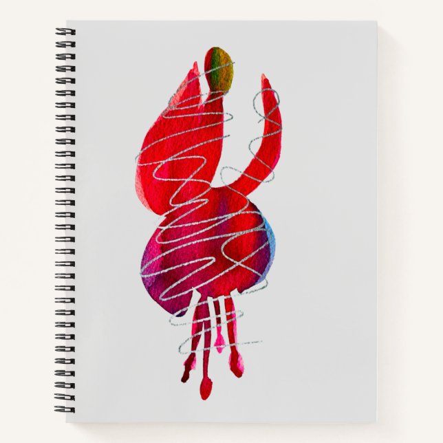 Carnet Fuchsia abstraite aquarelle florale (Devant)