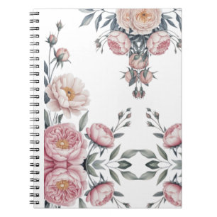 Carnet Fuchsia Bleu Nuit Rose Pâle Floral Pastel Doux