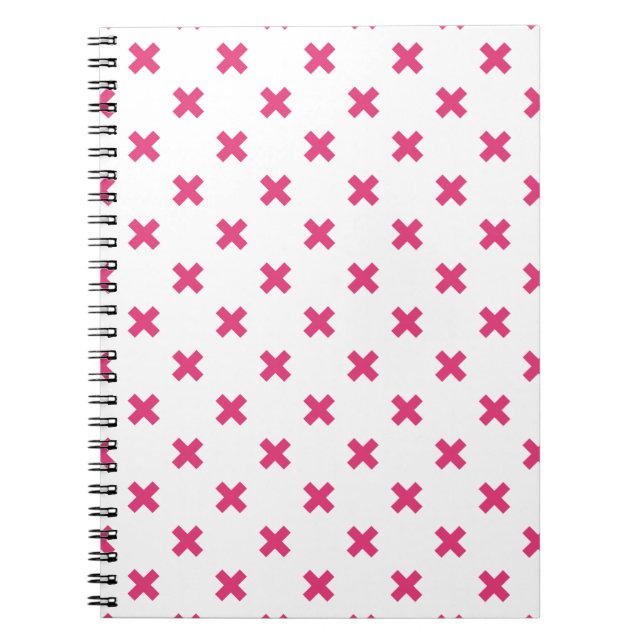 Carnet Fuchsia croix sur le blanc (Devant)