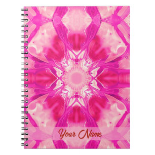 Carnet Fuchsia et Pastel Pink Tie Dye Motif