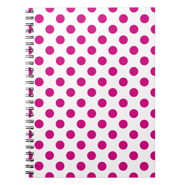 Carnet Fuchsia polka dots (Devant)