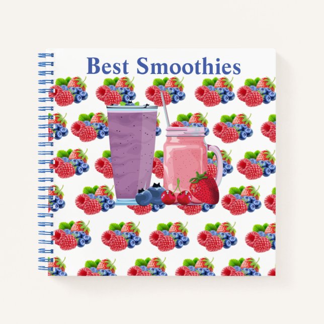 Carnet Fumée de bleuet et fraise sur mesure (Devant)
