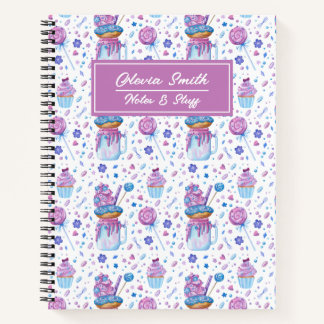 Carnet Fun Blue and Purple Cup Cake and Lollipop