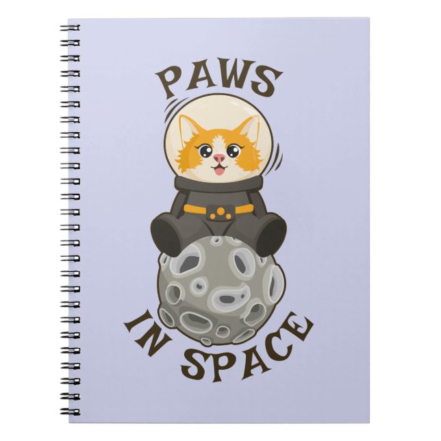 Carnet Fun Cat in space Cat Astronaut Cosmic animal Moon (Devant)