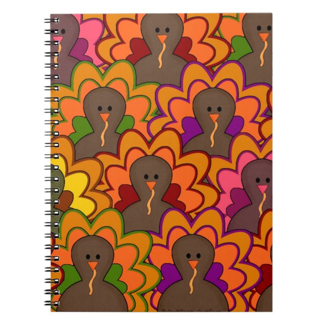 Carnet Fun Coloré Thanksgiving Turkeys (Devant)