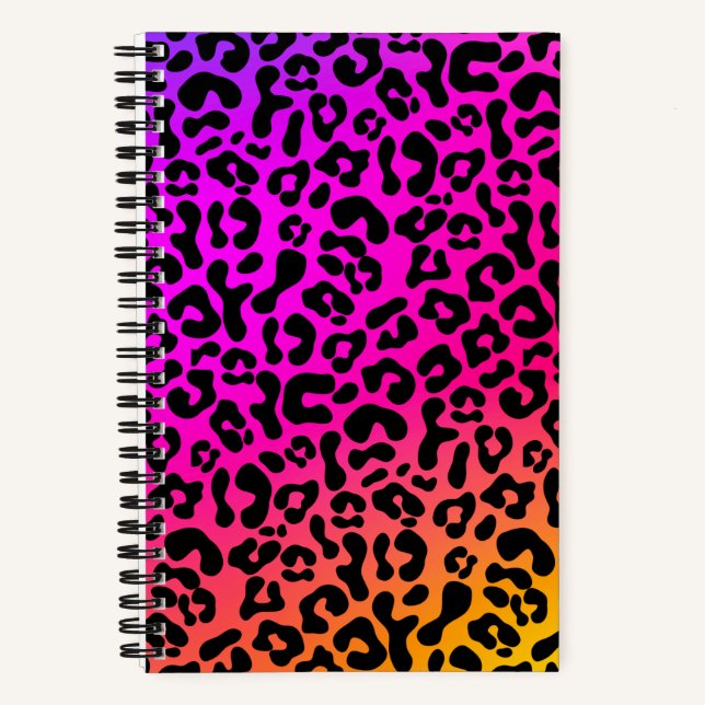 Carnet Fun Imprimé Léopard Arc-en-Ciel Rétro Années 90  (Recto)